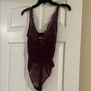 Victoria's Secret Burgundy Lace Chemise